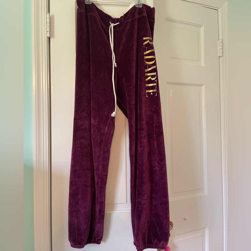 Rodarte Velvet Raspberry Sweatpants